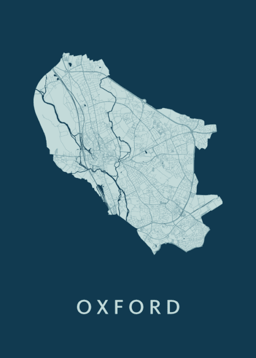 Oxford Feldgrau Stadskaart Poster Kopen