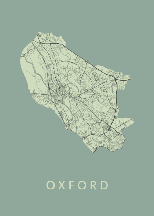 Oxford Olive Stadskaart Poster Kopen