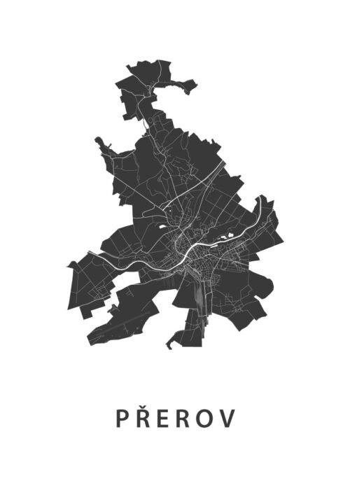 Přerov Kaart Poster