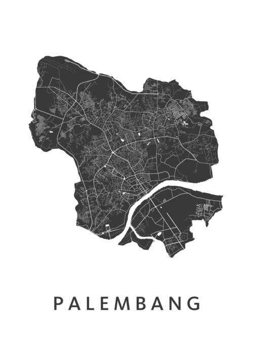 Palembang Stadskaart Poster Kopen