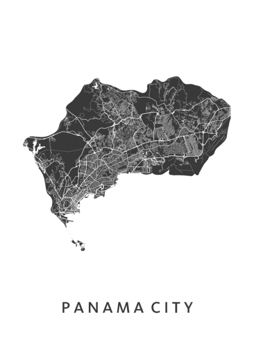 Panama City Stadskaart Poster Kopen