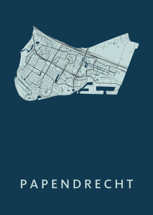 Papendrecht Navy Stadskaart Poster Kopen