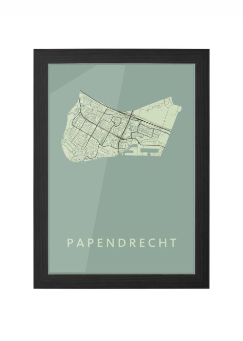 Papendrecht Olive Ingelijst in Zwart lijst Kopen | Kunst in Kaart