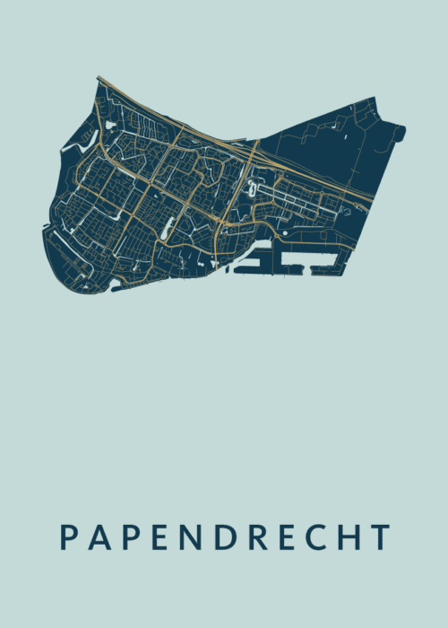 Papendrecht Prussian Stadskaart Poster Kopen