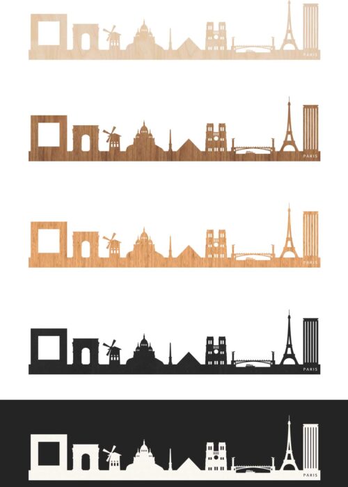 Houten Skyline van Parijs