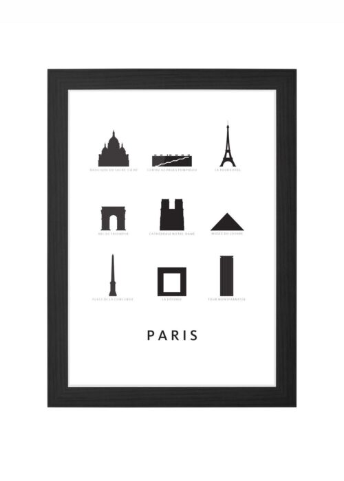 Paris - Architectuur Print ingelijst in zwarte lijst