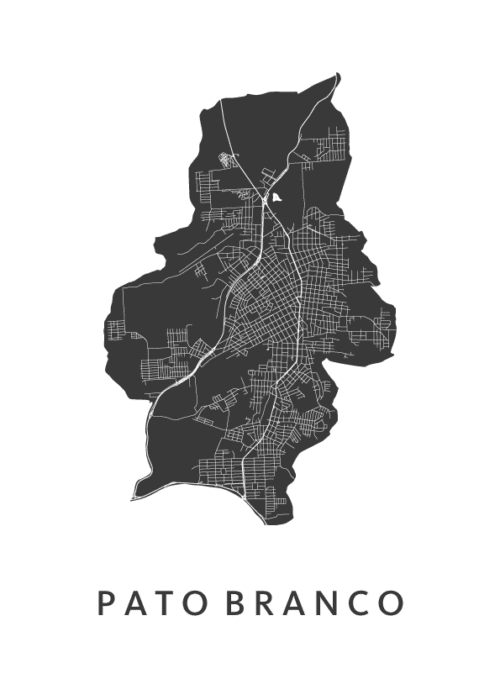 Pato Branco White Stadskaart Poster Kopen