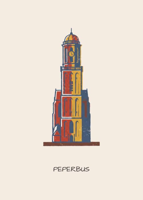 Peperbus Zwolle - Linosnede-stijl