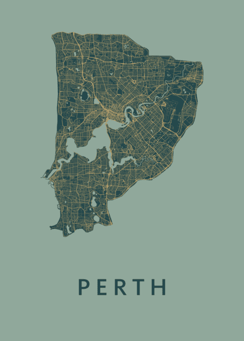 Perth Amazon Stadskaart Poster Kopen
