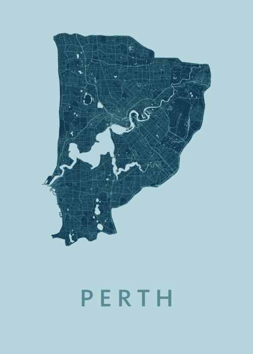 Perth Mint Stadskaart Poster Kopen