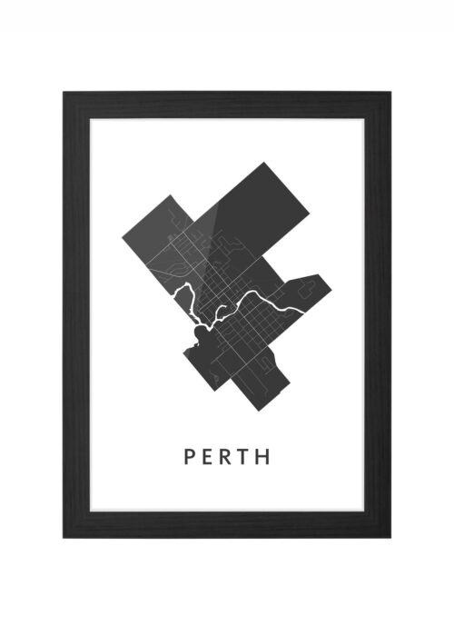 Perth (Canada) Ingelijst in Zwart lijst Kopen | Kunst in Kaart