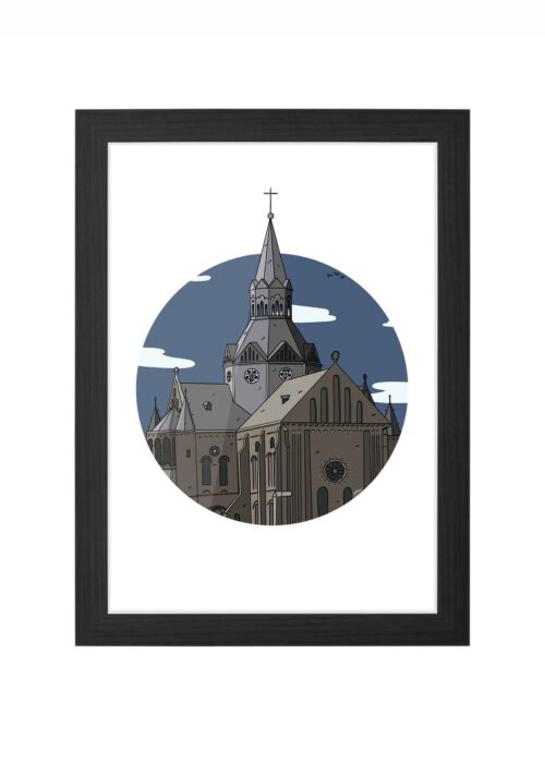 petruskerk icoon print poster ingelijst in zwarte lijst