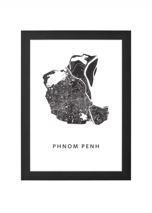 Phnom Peng Ingelijst in Zwart lijst Kopen | Kunst in Kaart
