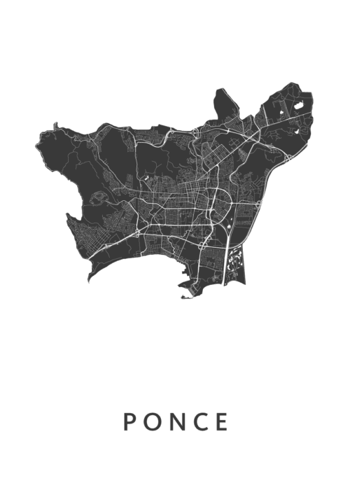 Ponce Stadskaart Poster Kopen