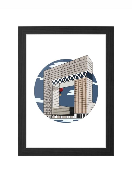 pontsteiger icoon print poster ingelijst in zwarte lijst