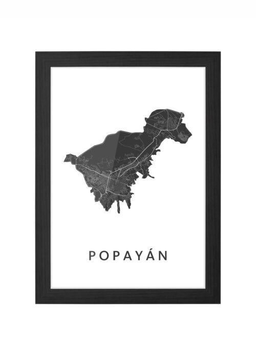 Popayán Ingelijst in Zwart lijst Kopen | Kunst in Kaart