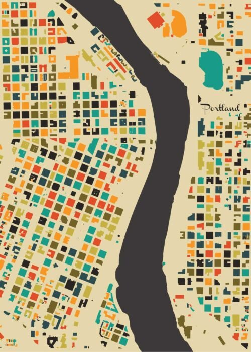 Portland Stadskaart Poster Kopen