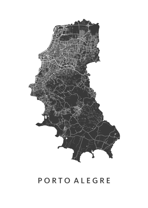 Porto Alegre Kaart Poster