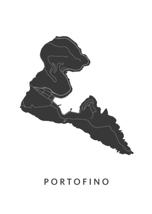 Portofino Kaart Poster