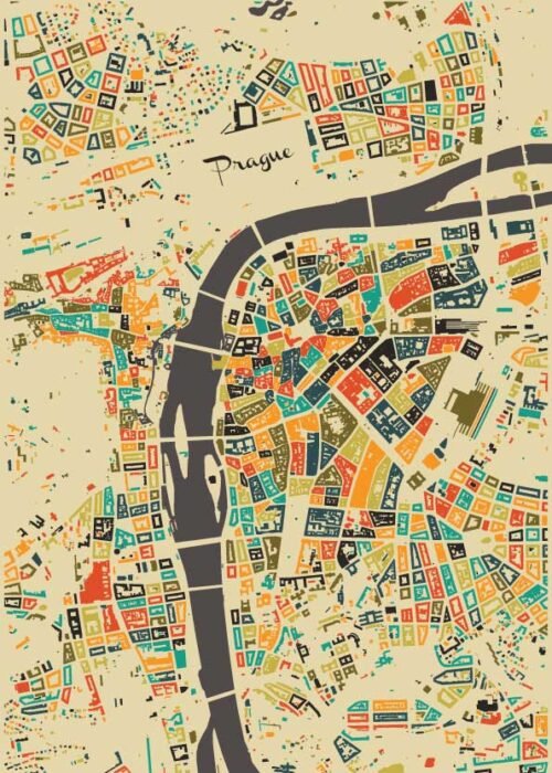 Prague Stadskaart Poster Kopen