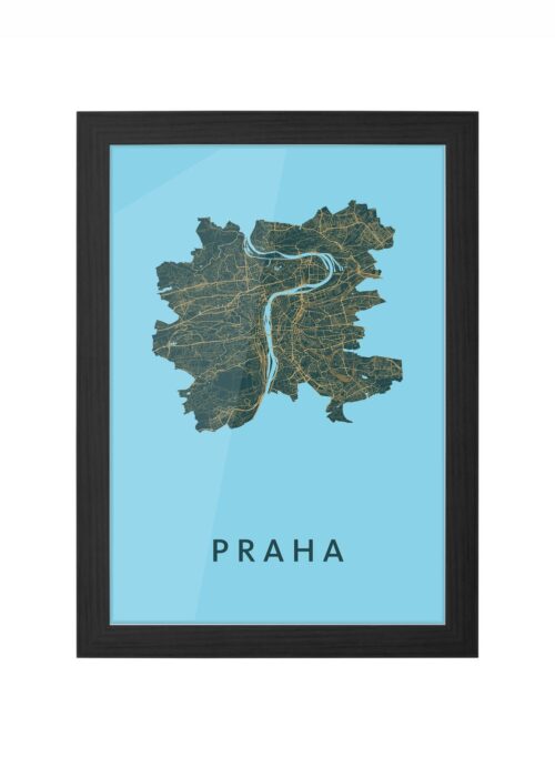 Praha Azure Ingelijst in Zwart lijst Kopen | Kunst in Kaart