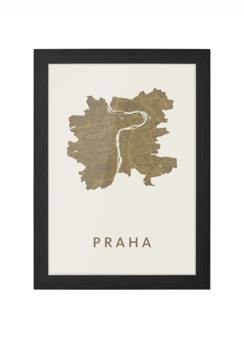 Praha Gold Ingelijst in Zwart lijst Kopen | Kunst in Kaart
