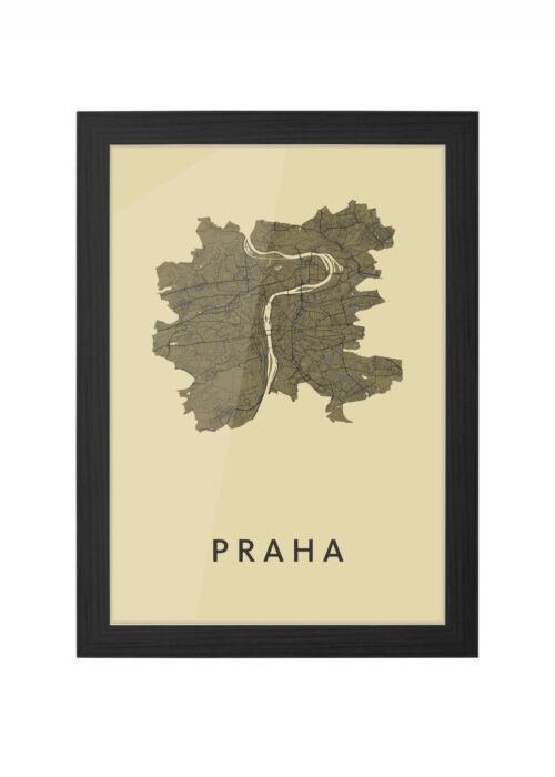 Praha GoldenRod Ingelijst in Zwart lijst Kopen | Kunst in Kaart