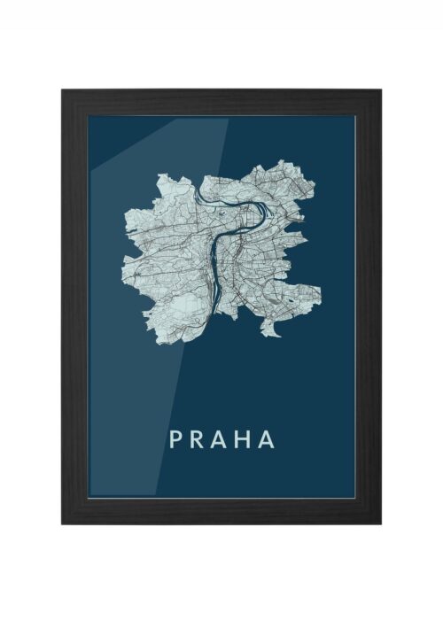 Praha Navy Ingelijst in Zwart lijst Kopen | Kunst in Kaart