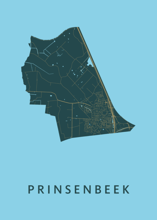 Prinsenbeek Stadskaart poster Azure