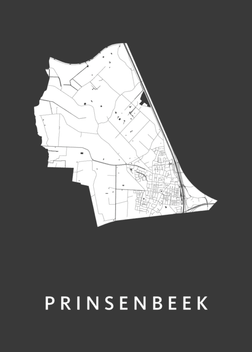 Prinsenbeek Stadskaart poster Black