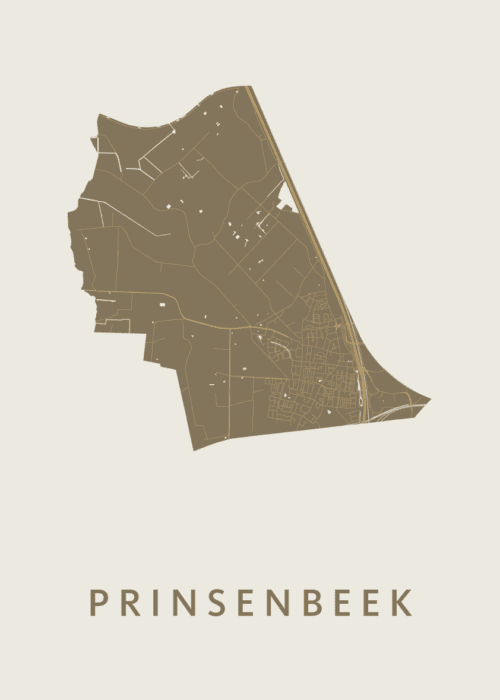 Prinsenbeek Stadskaart poster Gold