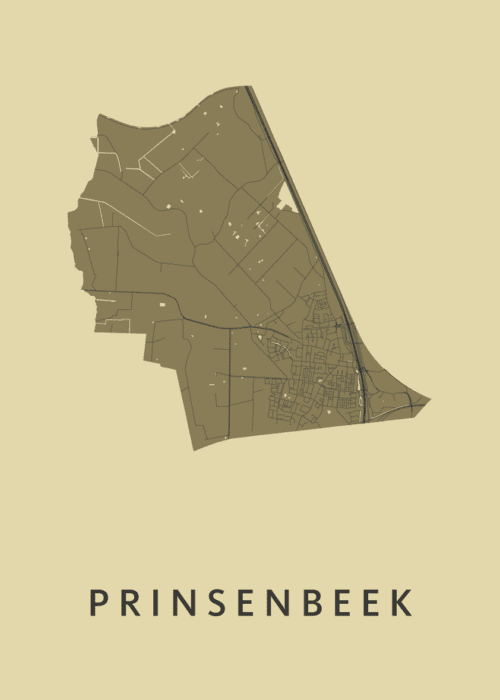 Prinsenbeek Stadskaart poster GoldenRod