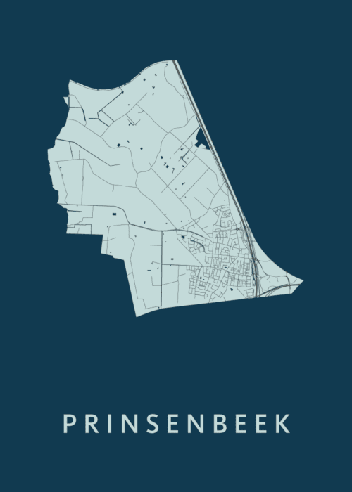 Prinsenbeek Stadskaart poster Navy