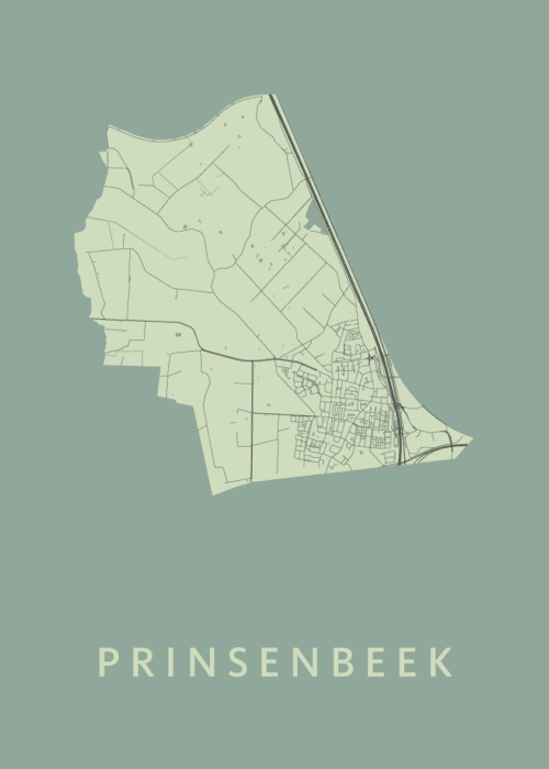 Prinsenbeek Stadskaart poster Olive