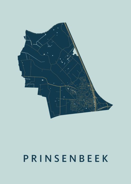 Prinsenbeek Stadskaart poster Prussian