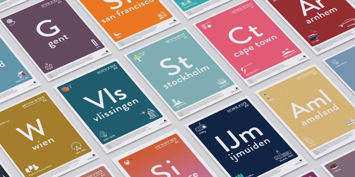 Label of the Elements stedenprint posters