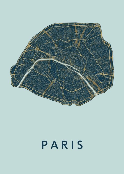 Parijs stadskaart poster Prussian