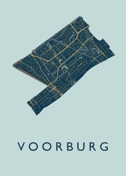 Voorburg Stadskaart poster Prussian