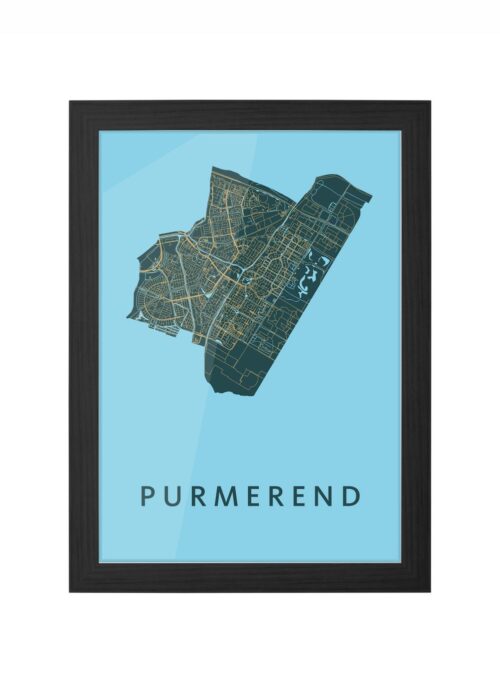 Purmerend Azure Ingelijst in Zwart lijst Kopen | Kunst in Kaart