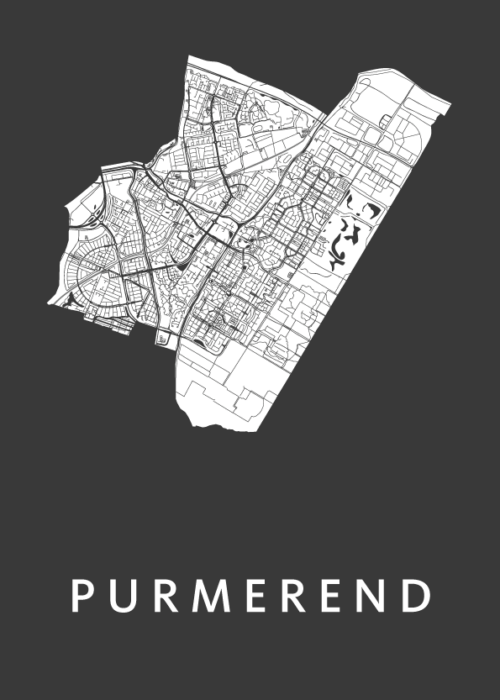 Purmerend Stadskaart - Black