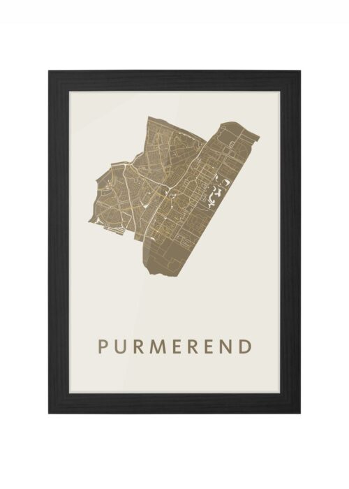Purmerend Gold Ingelijst in Zwart lijst Kopen | Kunst in Kaart