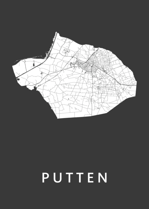 Putten Stadskaart - Black