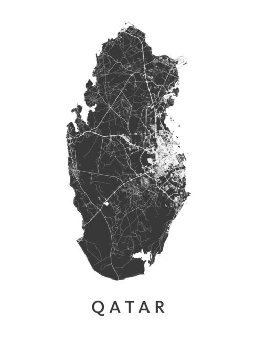 Qatar landkaart poster