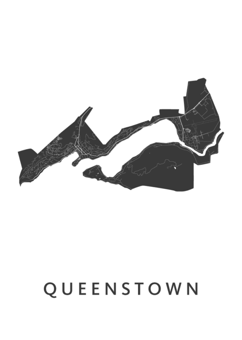 Queenstown Kaart Poster