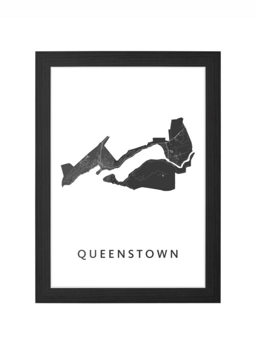 Queenstown Ingelijst in Zwart lijst Kopen | Kunst in Kaart