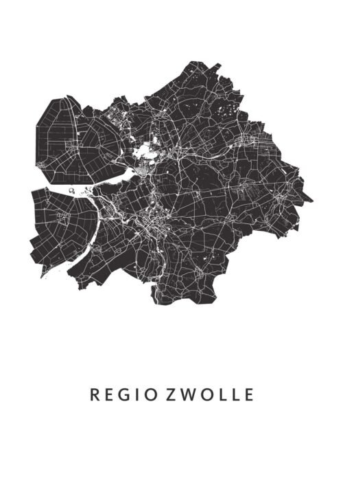 Regio Zwolle Regiokaart Poster