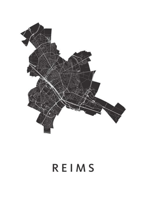Reims Stadskaart Poster Kopen