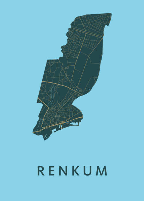 Renkum Stadskaart - Azure poster