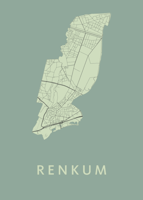 Renkum Stadskaart - Olive poster