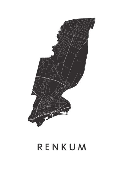 Renkum Stadskaart - White poster
